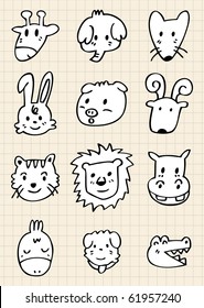cute cartoon animal face