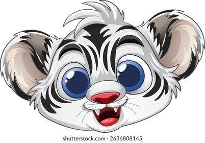Cute cartoon animal face with expressive features