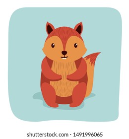 Cute Cartoon Animal Flat Vector Card Vintage illustration Baby  Mascot Character Cards