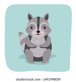 Cute Cartoon Animal Flat Vector Card Vintage illustration Baby  Mascot Character Cards