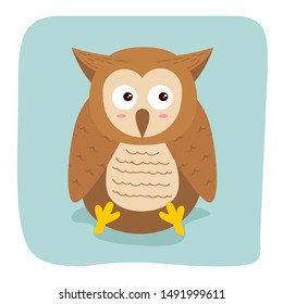Cute Cartoon Animal Flat Vector Card Vintage illustration Baby  Mascot Character Cards