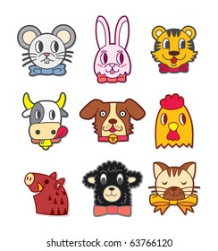 cute cartoon animal head