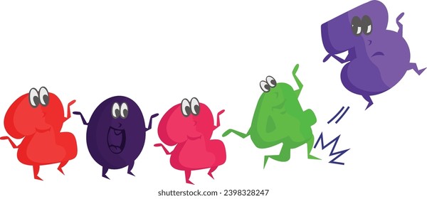 Cute cartoon animal Kicking out 2023 by 2024 concept, Twenty Twenty four vector icon design, Happy New Year 2024 Symbol, HNY Wishes Sign, New Years Eve celebration Element stock illustrat