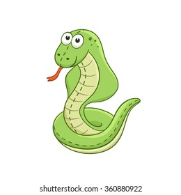 Cute cartoon animal. Stuffed snake. Vector plush toy isolated on white background.