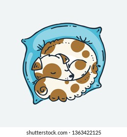 Cute cartoon animal. Vector clip art illustration for children design, cards, prints, coloring books. Grungy kawaii image