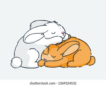 Cute cartoon animal. Vector clip art illustration for children design, cards, prints, coloring books. Grungy kawaii image