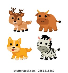 Cute Cartoon Animal Vector Illustration