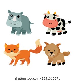 Cute Cartoon Animal Vector Illustration