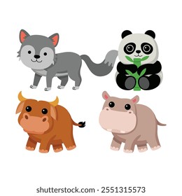 Cute Cartoon Animal Vector Illustration