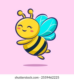 cute cartoon animals bee vector design for elements, clipart and sticker