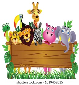 Cute Cartoon Animals and BillBoard