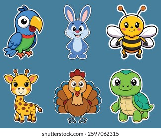 Cute Cartoon Animals Collection for Kids