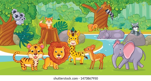 simple jungle animal drawings