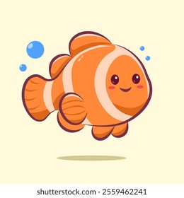 cute cartoon animals nemo fish vector design for elements, clipart and sticker