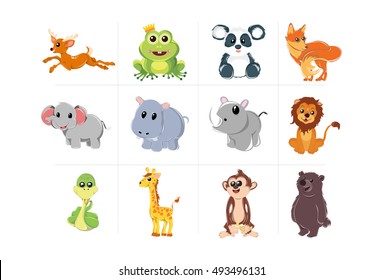 Cute Cartoon Animals Set