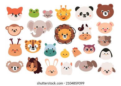 cute cartoon animals sticker set