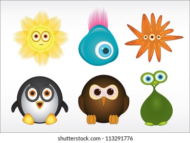 Cute cartoon animals vector