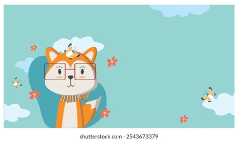 Cute cartoon anime characters background Draw vector illustration greeting card and print pattern . adorable, animals kids art.