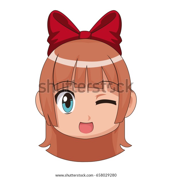 Cute Cartoon Anime Little Girl Chibi The Arts People Stock Image