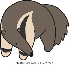 Cute cartoon anteater vector illustration