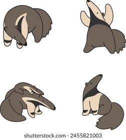 Nette Cartoon-Anteater-Vektorillustration