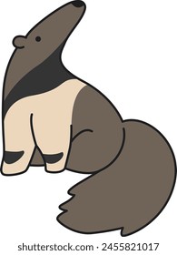 Cute cartoon anteater vector illustration