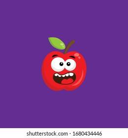 cute cartoon apple character.vector illustration.