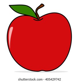 cute cartoon apple isolated on white background vector illustration