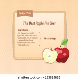 Cute Cartoon Apple Recipe Card