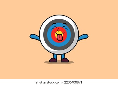 Cute cartoon Archery target character with flashy expression in modern cute style illustration