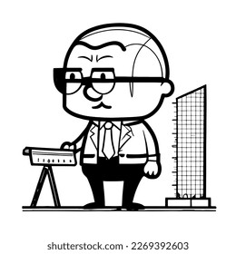 cute cartoon Architect svg vector