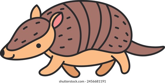 cute cartoon armadillo vector illustration