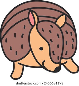 cute cartoon armadillo vector illustration