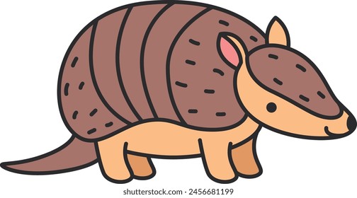 cute cartoon armadillo vector illustration