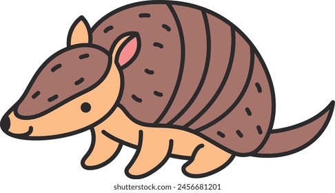 cute cartoon armadillo vector illustration