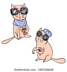 Cute cartoon art cats vector