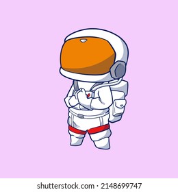 cute cartoon astronaut celebrating eid Mubarak