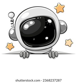 Cute Cartoon astronaut isolated on a white background