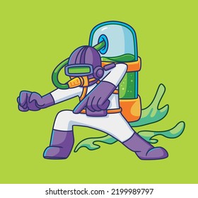 cute cartoon astronaut karate. Isolated cartoon person illustration. Flat Style vector