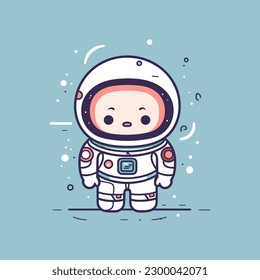 Cute cartoon astronaut mascot spaceman illustration