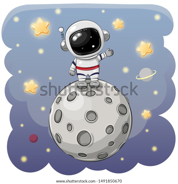 Vector De Stock Libre De Regalias Sobre Astronauta De Dibujos Animados En La1491850670