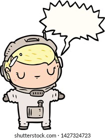 cute cartoon astronaut with speech bubble