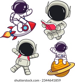 Cute Cartoon Astronaut Vector for design illustration 