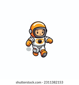 cute cartoon astronaut vector illustration