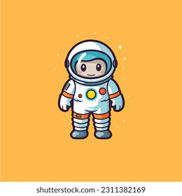 cute cartoon astronaut vector illustration