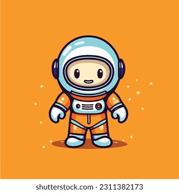 cute cartoon astronaut vector illustration