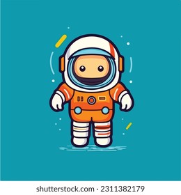 cute cartoon astronaut vector illustration