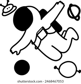 Cute Cartoon Astronaut Vector Illustration | Minimalist Style