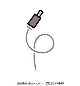 cute cartoon of a audio wire