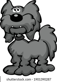 Cute Cartoon Aussiedoodle Dog Cartoon Isolated Vector Illustration